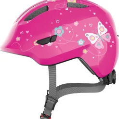 Abus Smiley 3.0, cykelhjelm, junior, pink butterfly