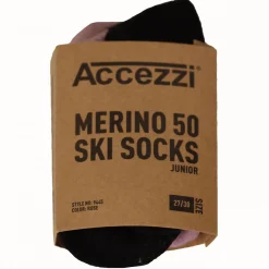 Accezzi Merino 50, skistrømper, dame, 2 par, lyserød