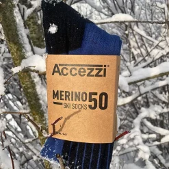 Accezzi Merino 50, skistrømper, blå