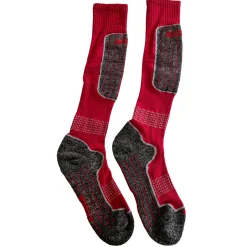 Accezzi merino skiundertøj + 3 par merino skistrømper, rød, dame