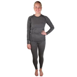 Accezzi merino skiundertøj + 3 par merino skistrømper, rød, dame