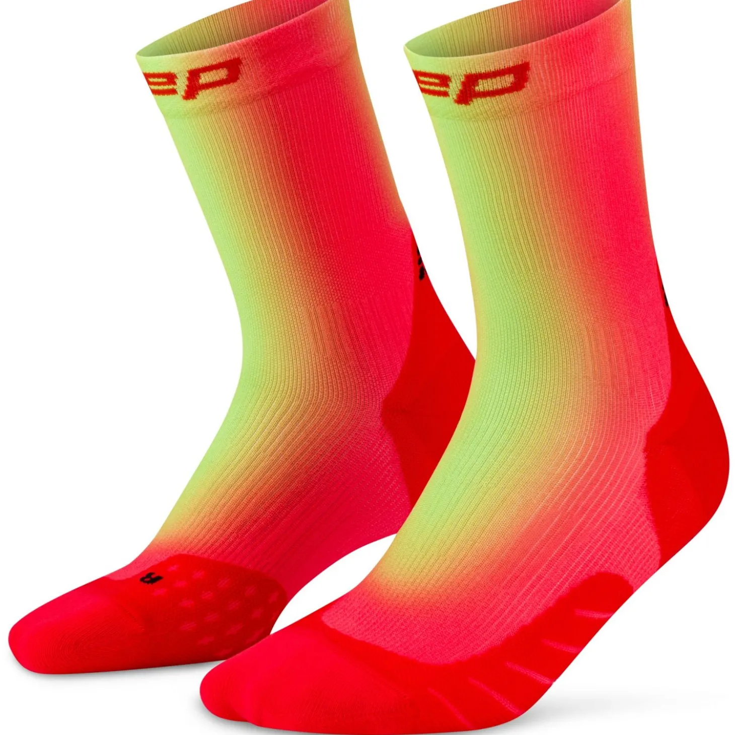 CEP Core Run EDT. GRADIENT Socks Mid Cut 5.0, løbestrømper, dame, rød/lime