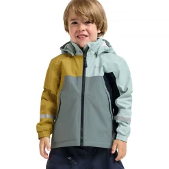 Didriksons Pilvi, regnjakke, junior, gul/blå