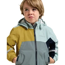 Didriksons Pilvi, regnjakke, junior, gul/blå