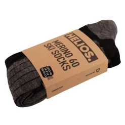 Helios Merino One 60, skistrømper, 2 par, sort