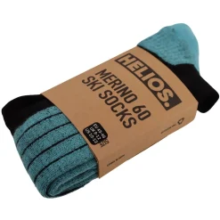 Helios Merino One 60, skistrømper, 2 par, lyseblå