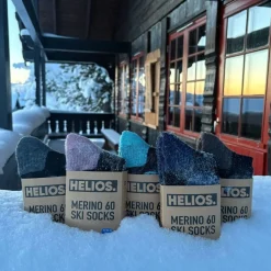 Helios Merino One 60, skistrømper, 2 par, navy