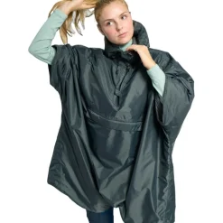 Helsport Pro Fjell Poncho Insulated, Dark Shadow / Ruby Red, M/L, regnslag, grå