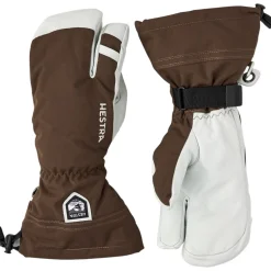 Hestra Army Leather Heli Ski, 3-finger skihandsker, brun