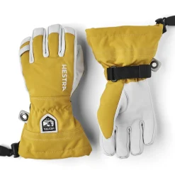 Hestra Army Leather Heli Ski Jr, skihandsker, junior, gul