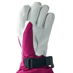 Hestra Army Leather Heli Ski, skihandsker, junior, pink