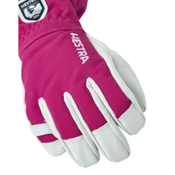 Hestra Army Leather Heli Ski, skihandsker, junior, pink