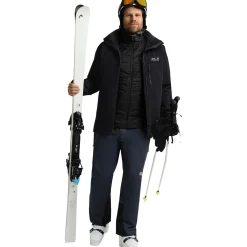 Jack Wolfskin Flowline 3in1, skijakke, herre, sort