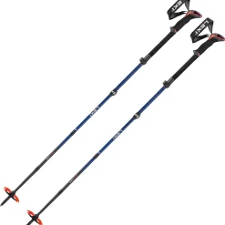 Leki Sherpa FX Carbon, skistave, mørkeblå/rød