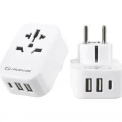 Lifeventure Europæisk Travel Adaptor med USB + USB C