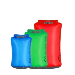 Lifeventure Ultralight Dry Bag Multipack, blå, grøn og rød