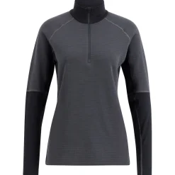 Lundhags Prime Merino Half Zip W, mellemlag, dame, grå/sort