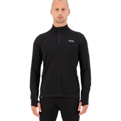 Mons Royale Cascade Merino Base Layer 1/4 Zip, skiundertrøje, herre, sort
