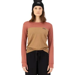 Mons Royale Yotei Merino, skiundertrøje, dame, lyserød/brun
