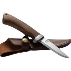 Oyo Dovre Knife W/ Leather Sheath, vandre kniv, brun