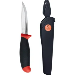 Oyo Knife In Carbon Steel W/Sheat, kniv, rød