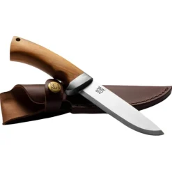 Oyo Rondane Junior Knife W/ Leather sheath, outdoorkniv, brun