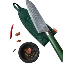 Oyo Skarvet Smaragd Santoku Chef´s Knife, køkkenkniv, grøn