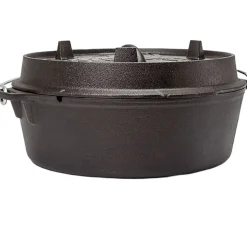 Petromax Dutch Oven FT12, flat, Støbejernsgryde, sort