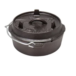 Petromax Dutch Oven FT3, flat, Støbejernsgryde, sort