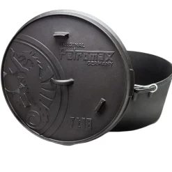 Petromax Dutch Oven FT18, flat, Støbejernsgryde, sort
