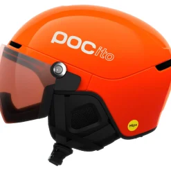 POCito Obex Visor, skihjelm med visir, junior, florescent orange