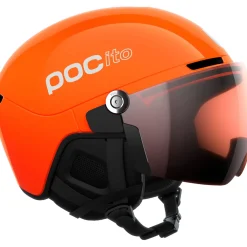 POCito Obex Visor, skihjelm med visir, junior, florescent orange