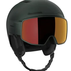 Salomon Driver Pro Sigma, skihjelm med visir, mørkegrøn