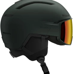 Salomon Driver Pro Sigma, skihjelm med visir, mørkegrøn