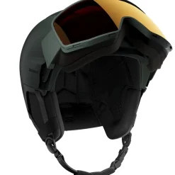 Salomon Driver Pro Sigma, skihjelm med visir, mørkegrøn
