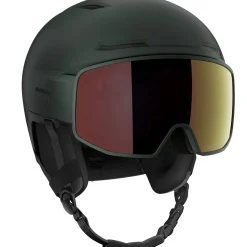 Salomon Driver Pro Sigphoto MIPS, skihjelm med visir, mørkegrøn
