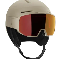 Salomon Osmo Simga, skihjelm med visir, beige