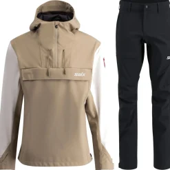 Swix Fjell skalbukser/anorak sæt, herre, sort/beige