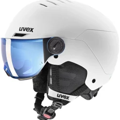 Uvex Rocket JR Visor, skihjelm med visir, junior, hvid