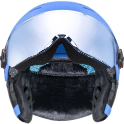 Uvex Rocket JR Visor, skihjelm med visir, junior, blå