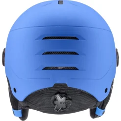 Uvex Rocket JR Visor, skihjelm med visir, junior, blå
