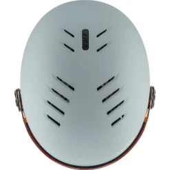 Uvex Rocket JR Visor, skihjelm med visir, junior, lysegrå/lyserød