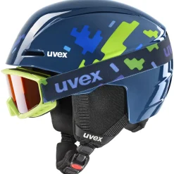 Uvex Viti Set, skihjelm + skibriller, junior, mørkeblå