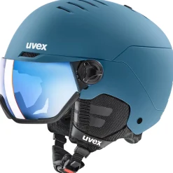 Uvex Wanted Visor, skihjelm med visir, blå